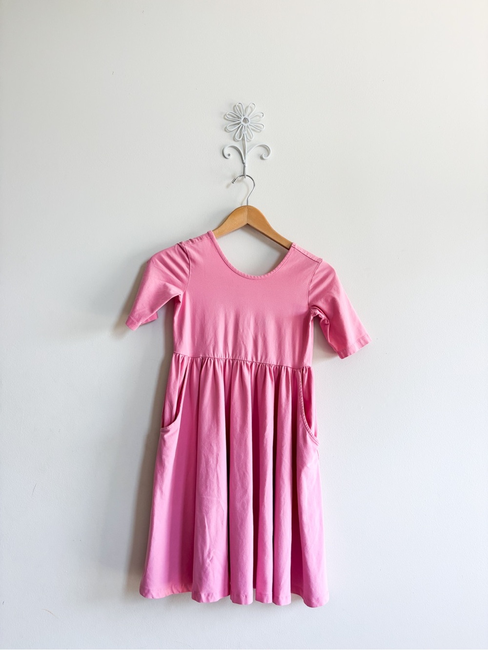 Girls' Pink Short Sleeve skater Dress